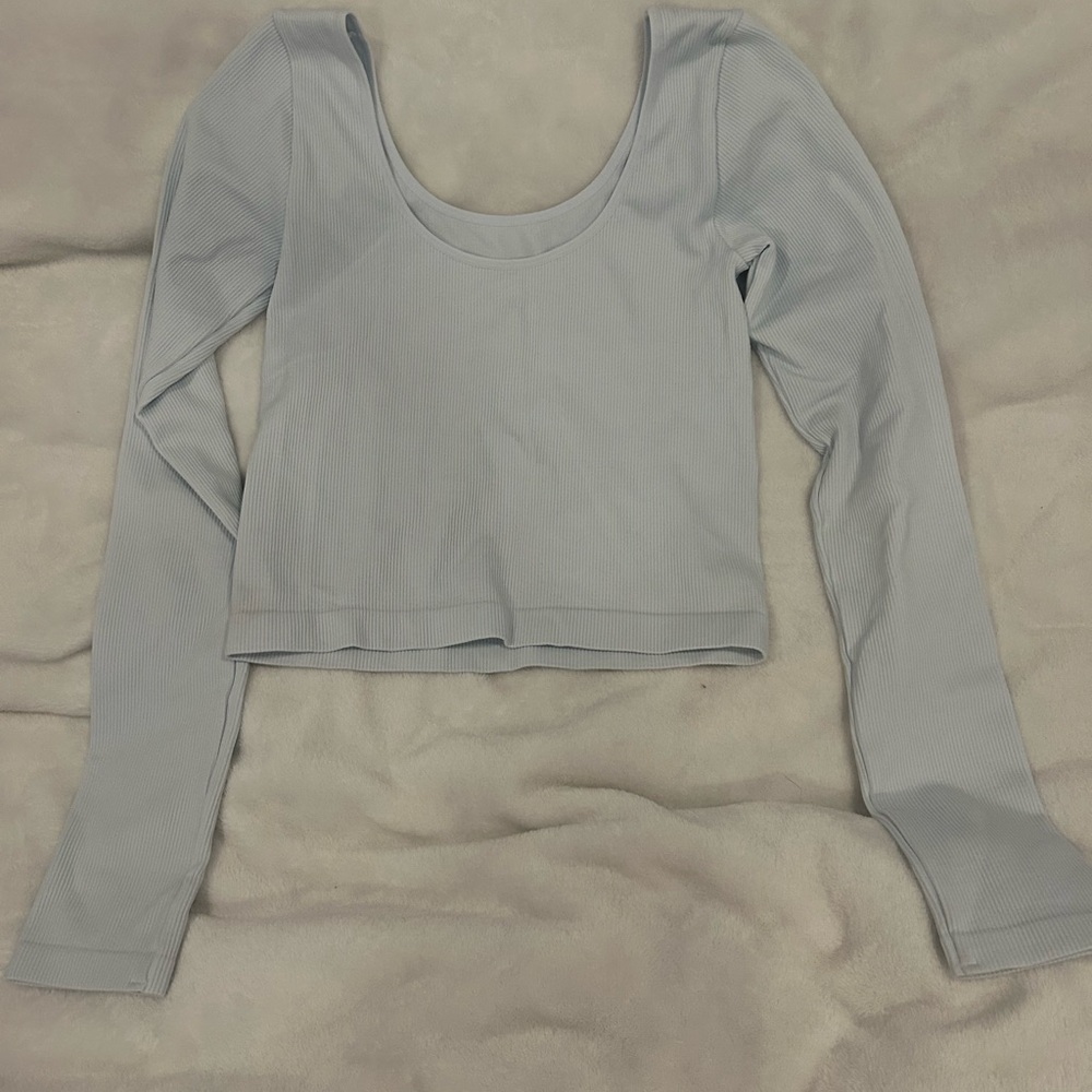 Wild Fable Gray Long Sleeve Fitted Bodysuit